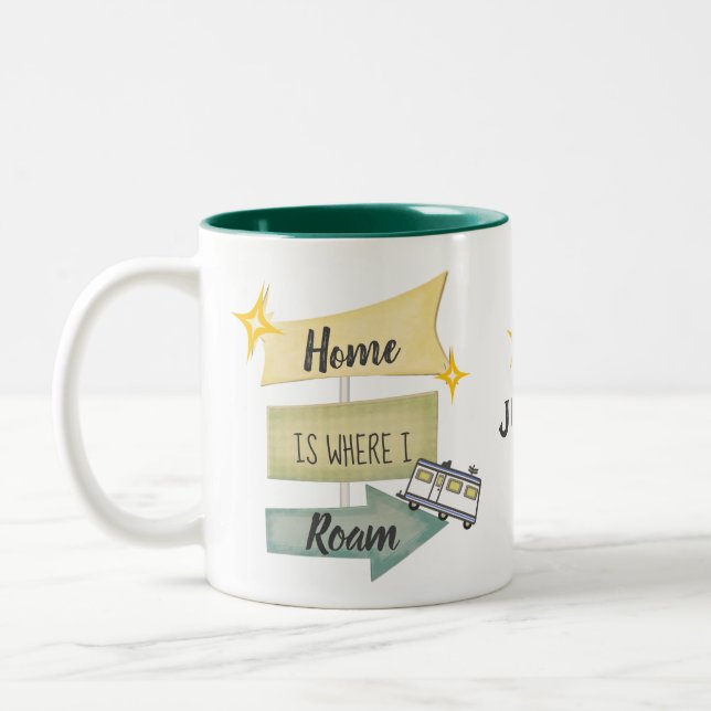 Em Dois Tons Caneca de café do estilo de vida do campista/rv (Esquerda)