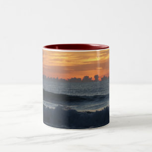 Em Dois Tons Caneca de café do foto a cores do nascer do sol d