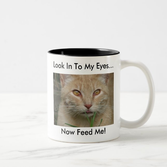 Em Dois Tons Caneca de café do gato de Freddy (Direita)