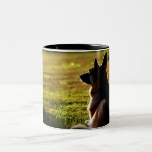 Em Dois Tons Caneca de café do german shepherd