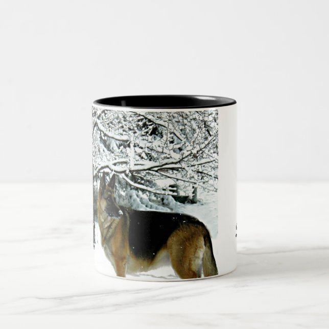 Em Dois Tons Caneca de café do german shepherd (Centro)