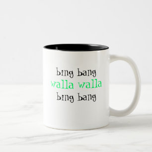 Em Dois Tons caneca de café do golpe do bing do walla do walla