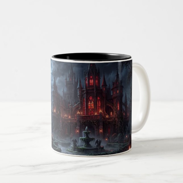 Em Dois Tons Caneca de Café do Halloween (Frente Esquerda)