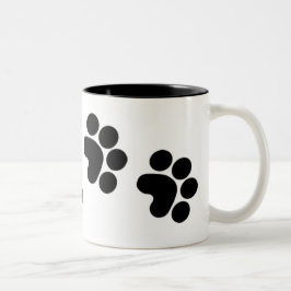 Em Dois Tons caneca de café do impressão da pata