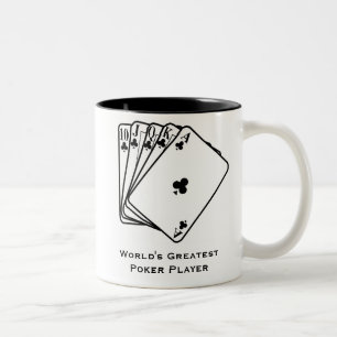 Em Dois Tons Caneca de café do jogador de póquer do mundo a