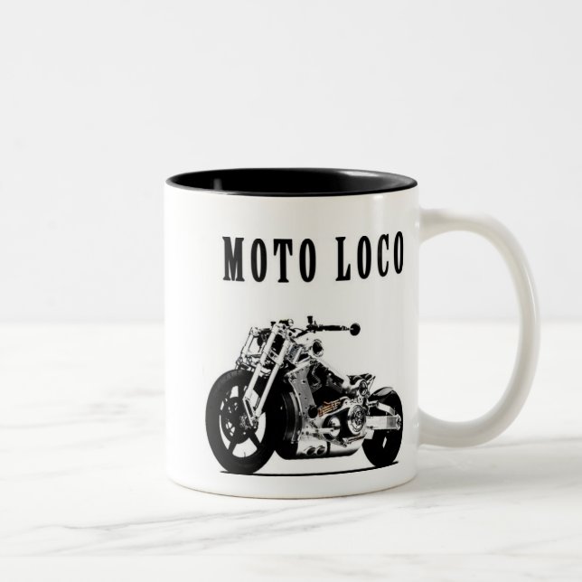 Em Dois Tons Caneca de café do louco de Moto (Direita)