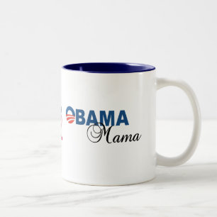 Em Dois Tons Caneca de café do Mama Logotipo de Obama