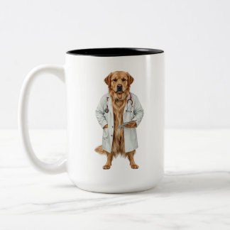 Em Dois Tons Caneca de Café do Médico Cachorro Engraçado | Melh