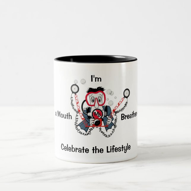 Em Dois Tons Caneca de café do mergulhador da foto (Centro)