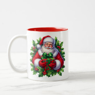 Em Dois Tons Caneca de Café do Papai Noel