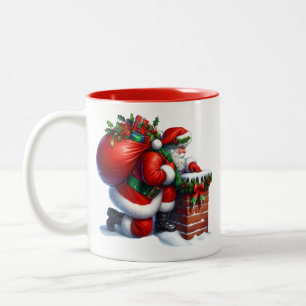 Em Dois Tons Caneca de Café do Papai Noel