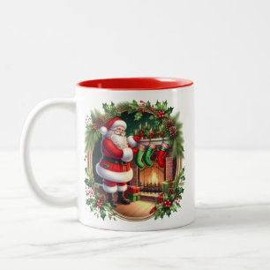 Em Dois Tons Caneca de Café do Papai Noel