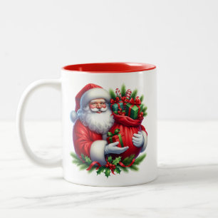 Em Dois Tons Caneca de Café do Papai Noel