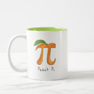 Em Dois Tons Caneca de café do Peach Pi Cute Math Pi Day