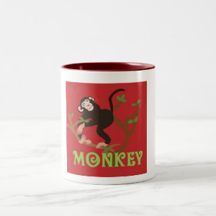 Em Dois Tons Caneca de café do PIC do macaco