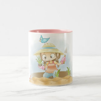 Em Dois Tons Caneca de café do polegar verde