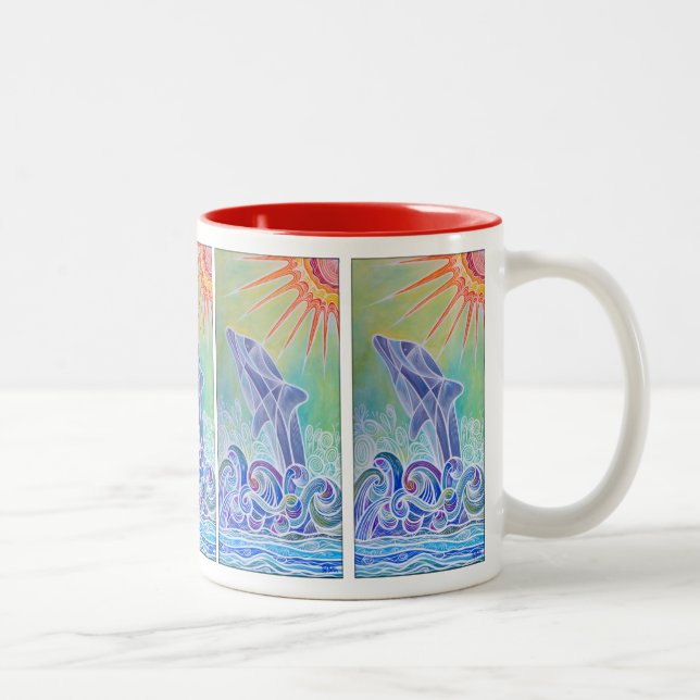 Em Dois Tons Caneca de café do prazer do golfinho (Direita)