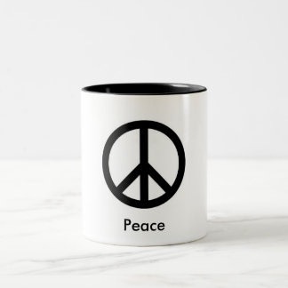 Em Dois Tons Caneca de café do sinal de paz