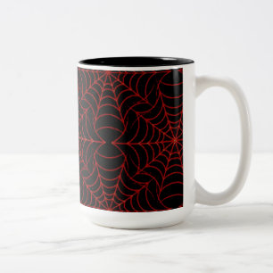 Em Dois Tons Caneca de café do teste padrão das Web de aranha