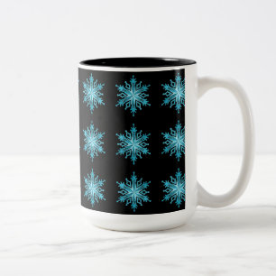 Em Dois Tons Caneca de café do teste padrão do floco de neve 