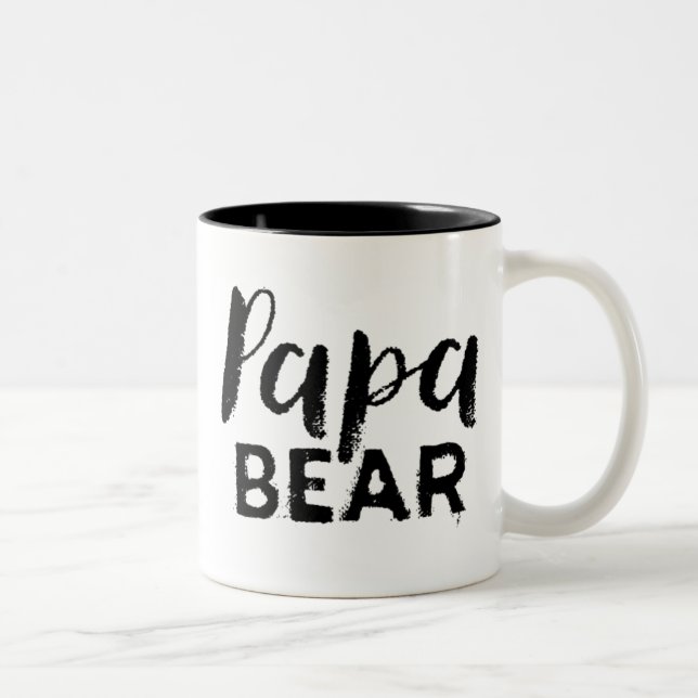 Em Dois Tons Caneca de café do urso da papá (Direita)