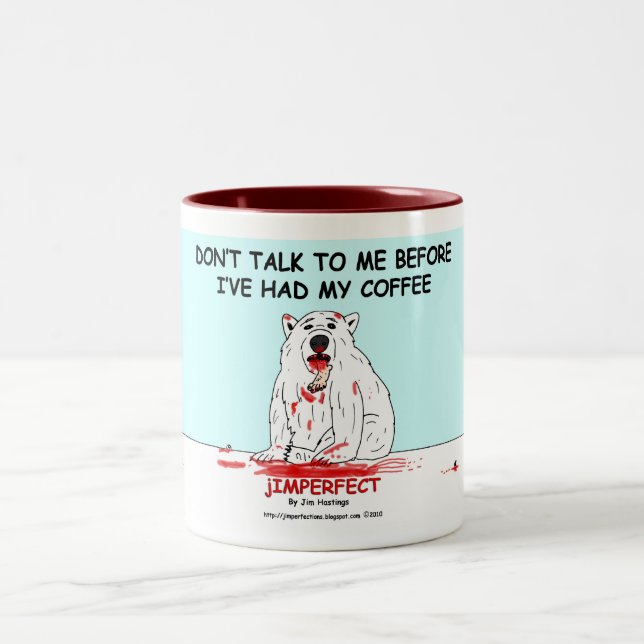 Em Dois Tons Caneca de café do urso polar (Centro)