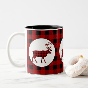Em Dois Tons Caneca de café dos alces do país do teste padrã