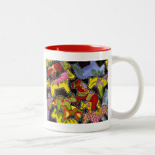 Em Dois Tons Caneca de café dos cavalos de Dala