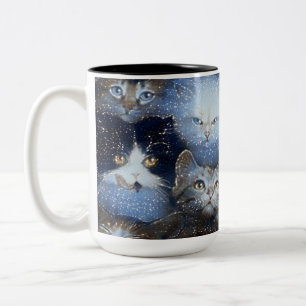 Em Dois Tons Caneca de café dos gatos da faísca