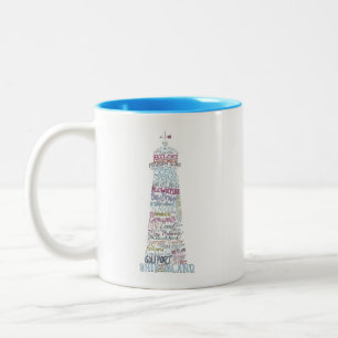Em Dois Tons Caneca de café dos marcos da costa do golfo de