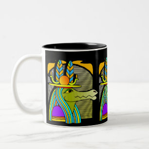 Em Dois Tons Caneca de café egípcia do design dos hieroglyphi