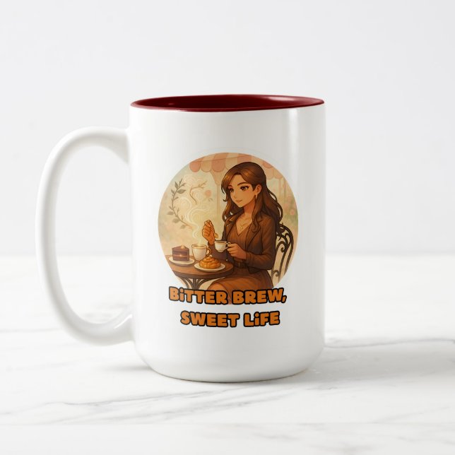 Em Dois Tons caneca de café elegante (Esquerda)