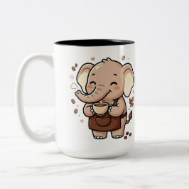 Em Dois Tons Caneca de Café Elegante de Elefante Fofo