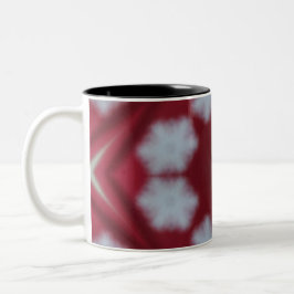 Em Dois Tons Caneca de café embaçada com Floco de Neve Vermelho