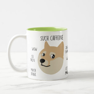 Em Dois Tons Caneca de café engraçada de Meme do "Doge"