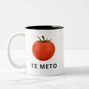 Em Dois Tons Caneca de café engraçada de Spanglish, tomate