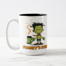Em Dois Tons Caneca de café engraçada do monstro de Franky Stei