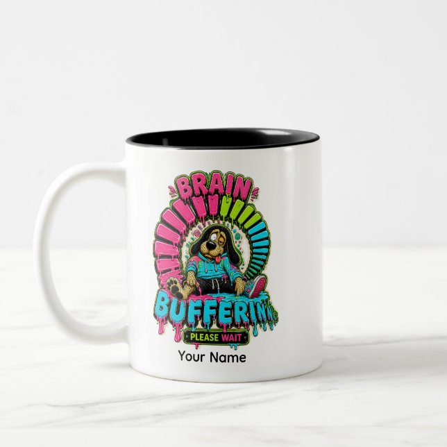 Em Dois Tons Caneca de Café Engraçada Personalizada com Bufferi (Esquerda)
