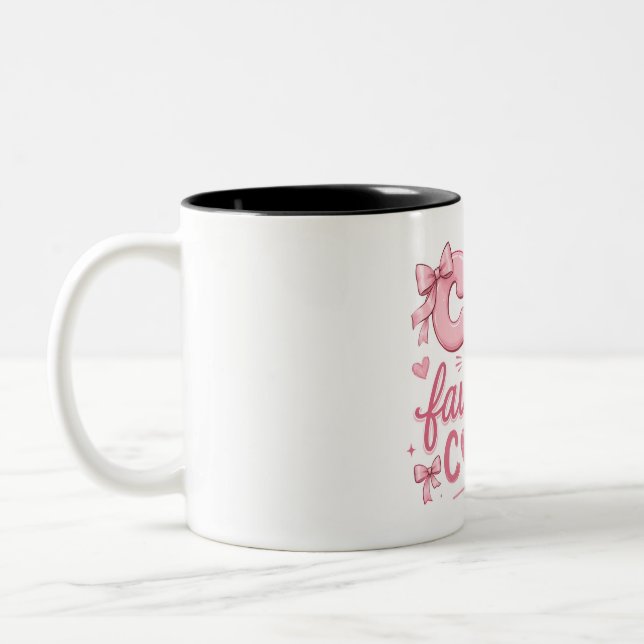 Em Dois Tons Caneca de Café Estética Coquete Rosa (Esquerda)
