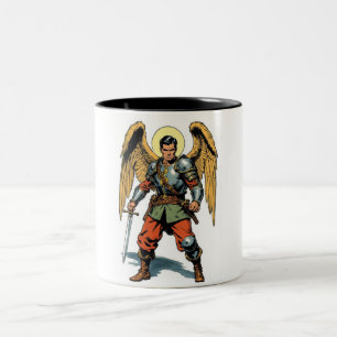 Em Dois Tons Caneca de Café Estilo Quadrinho Retro São Miguel
