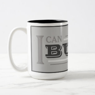 Em Dois Tons Caneca de Café 'Eu Posso Construir' (Cinza)