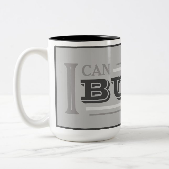 Em Dois Tons Caneca de Café 'Eu Posso Construir' (Cinza) (Esquerda)
