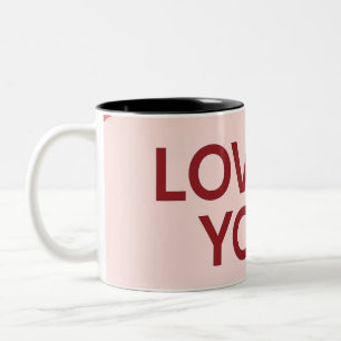 Em Dois Tons Caneca de café "EU TE AMO"