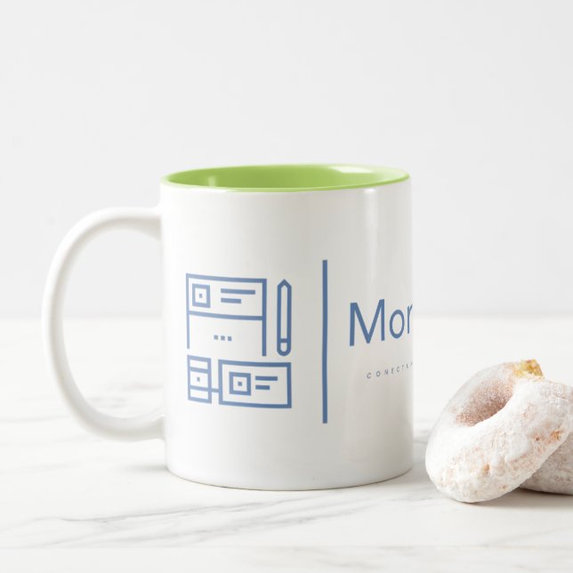 Em Dois Tons Caneca de Café Exclusiva Mon Space Web (Com Donut)