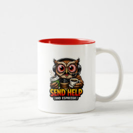 Em Dois Tons Caneca de café expresso para escritório Funny Owl