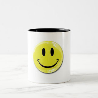 Em Dois Tons Caneca de café feliz da cara