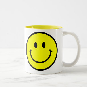 Em Dois Tons Caneca de café feliz da cara