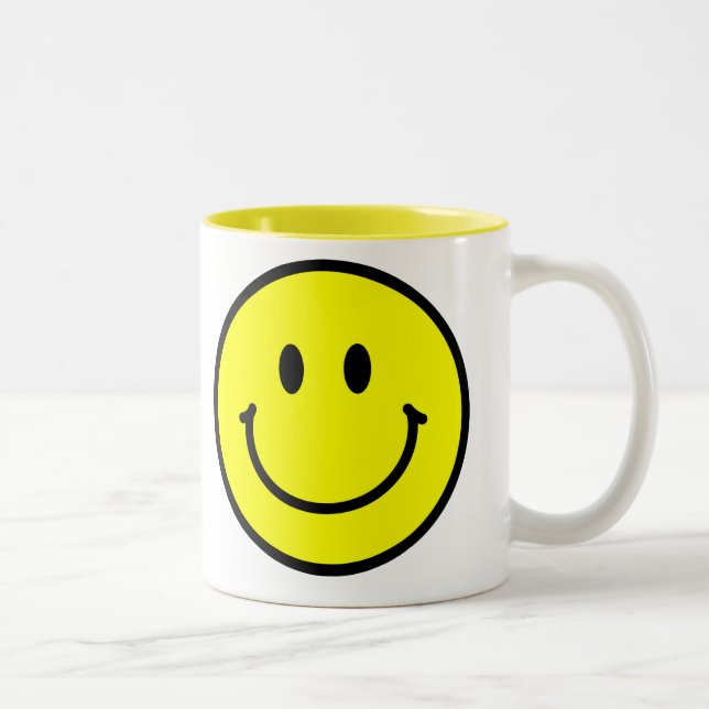 Em Dois Tons Caneca de café feliz da cara (Direita)