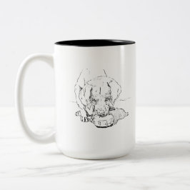 Em Dois Tons Caneca de Café Filhote Labrador, Arte de Mãe de Ca