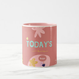 Em Dois Tons Caneca de Café Floral Rosa | Citação Inspiradora